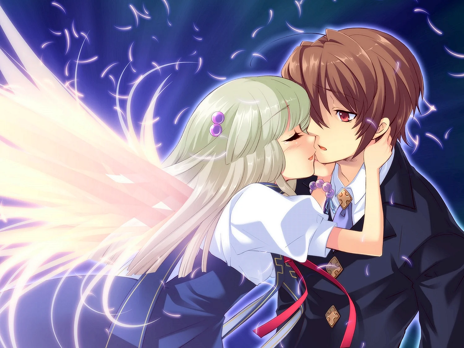 Flyable Heart аниме поцелуй