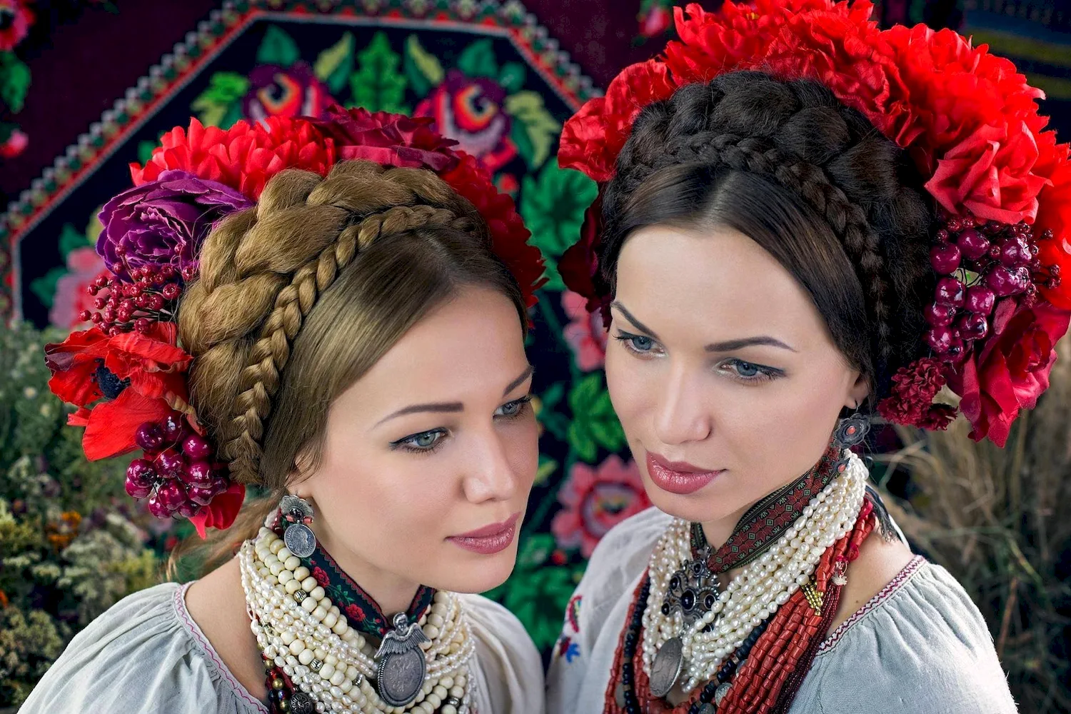 Макияж и прическа для свадьбы в русско-народном стиле