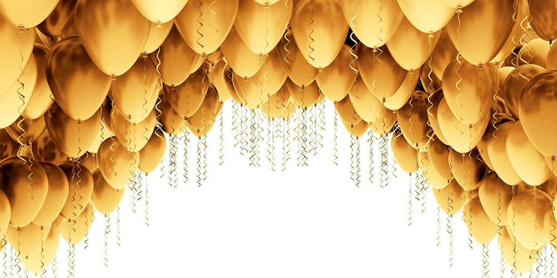 Фон с золотыми воздушными шарами