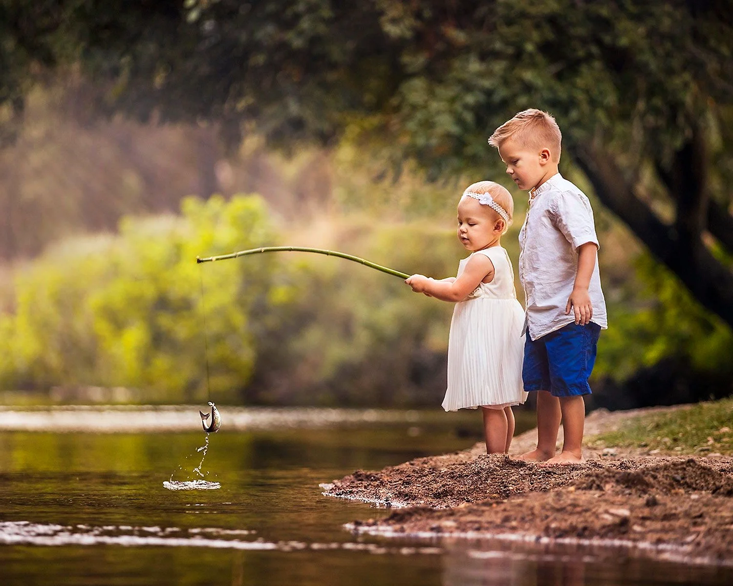 Фотосессия рыбалка дети