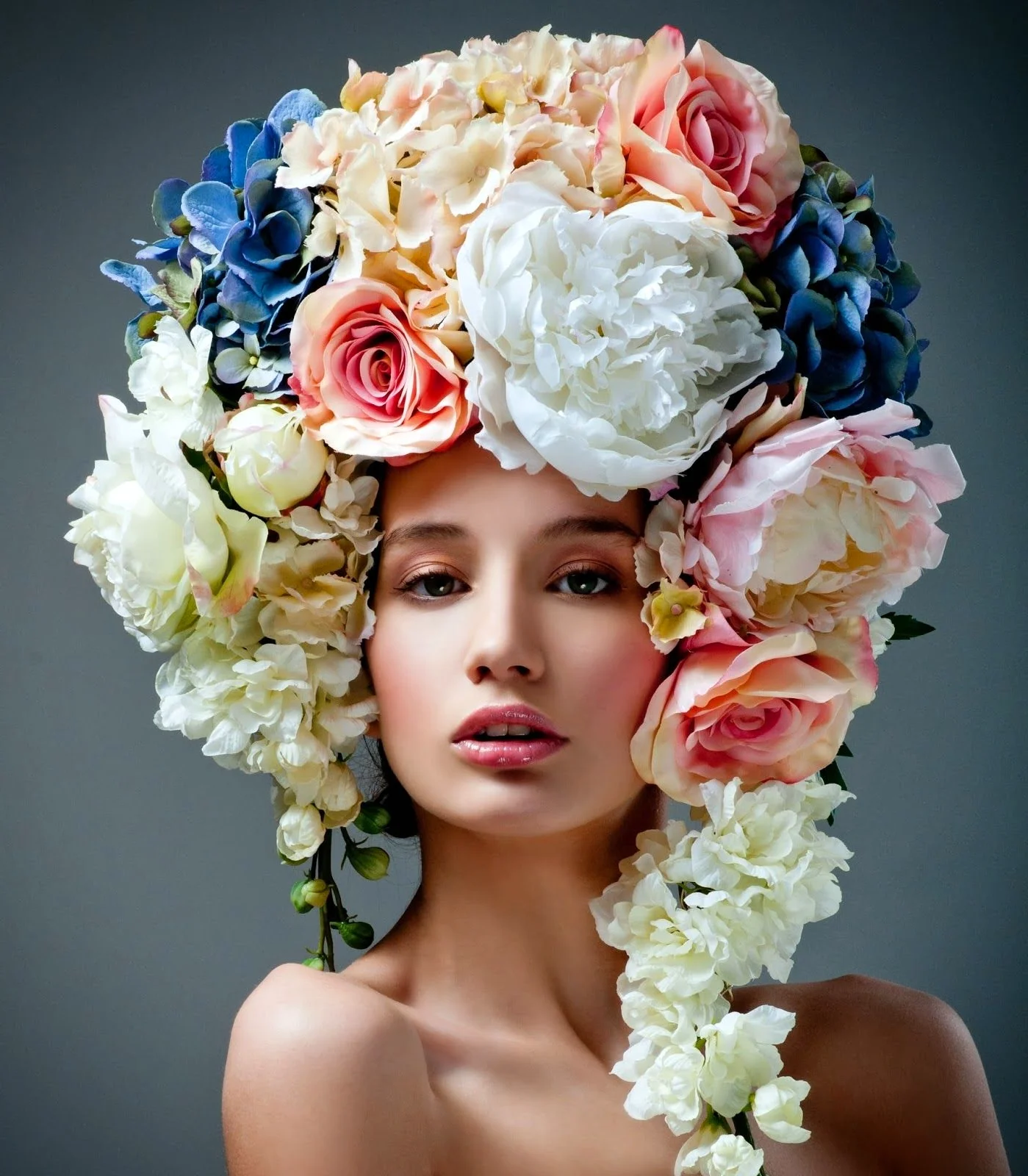 Фотосессия с цветами на голове