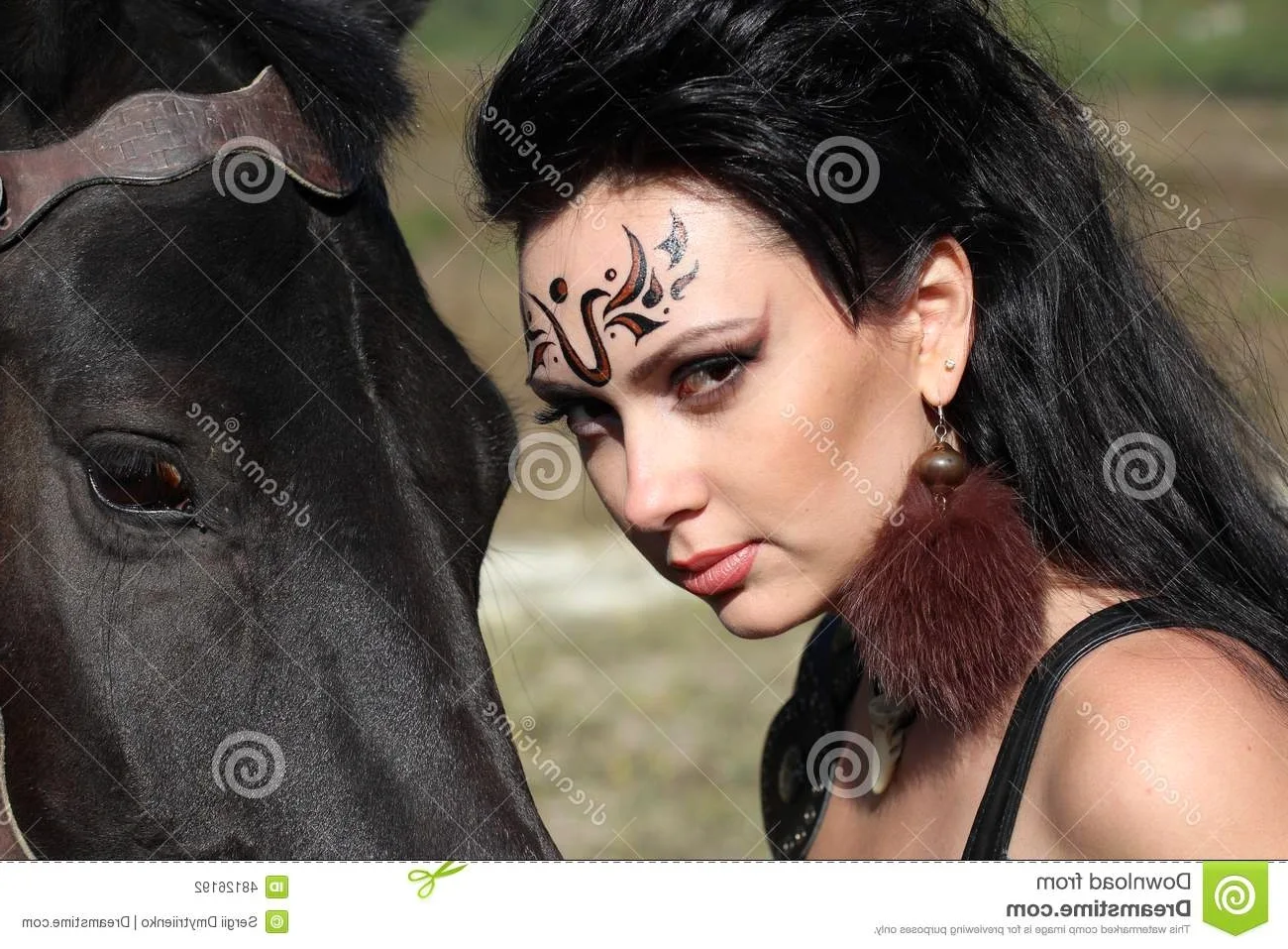Фотосессия в стиле амазонки с конем