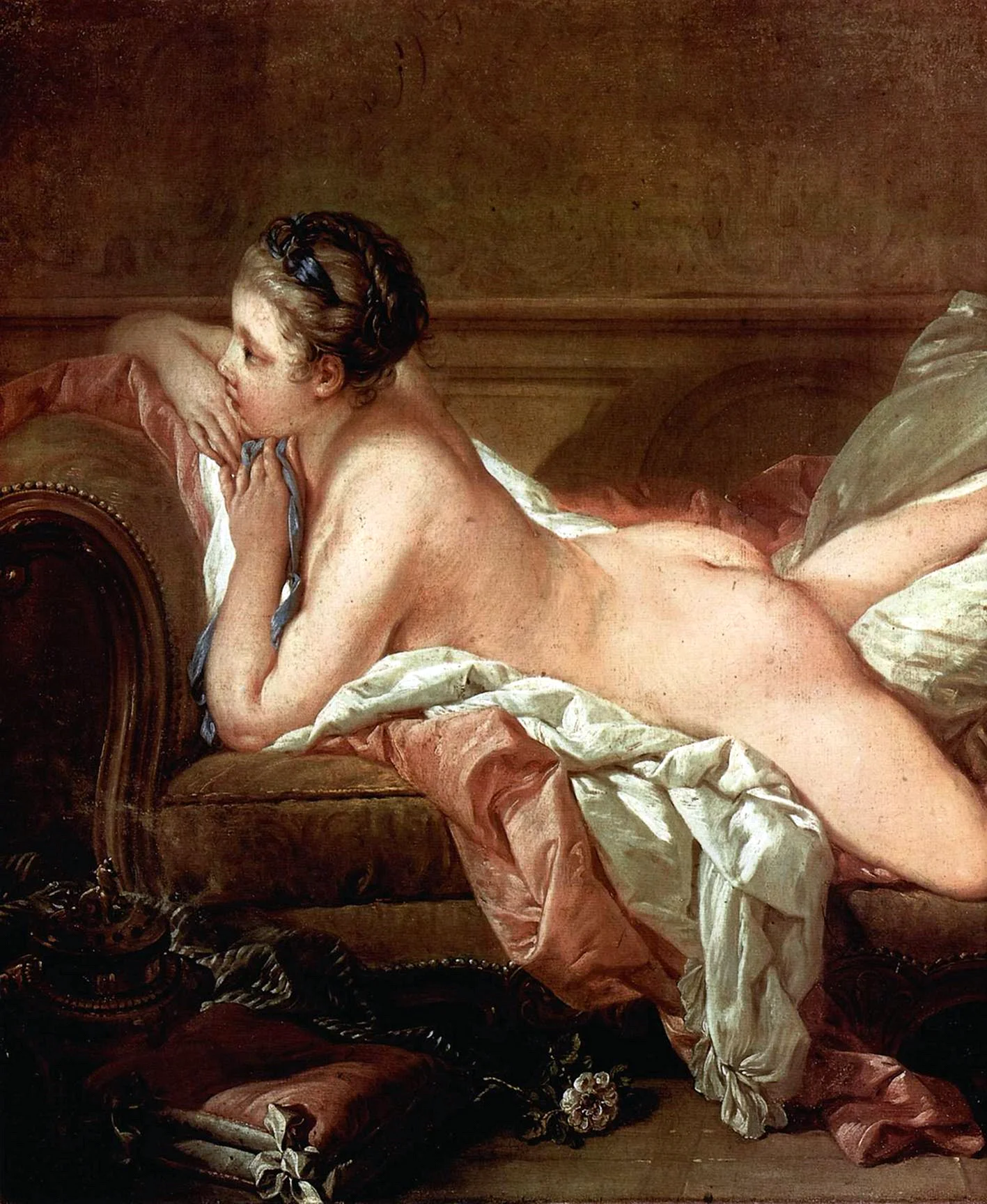Франсуа Буше отдыхающая девушка 1752 г