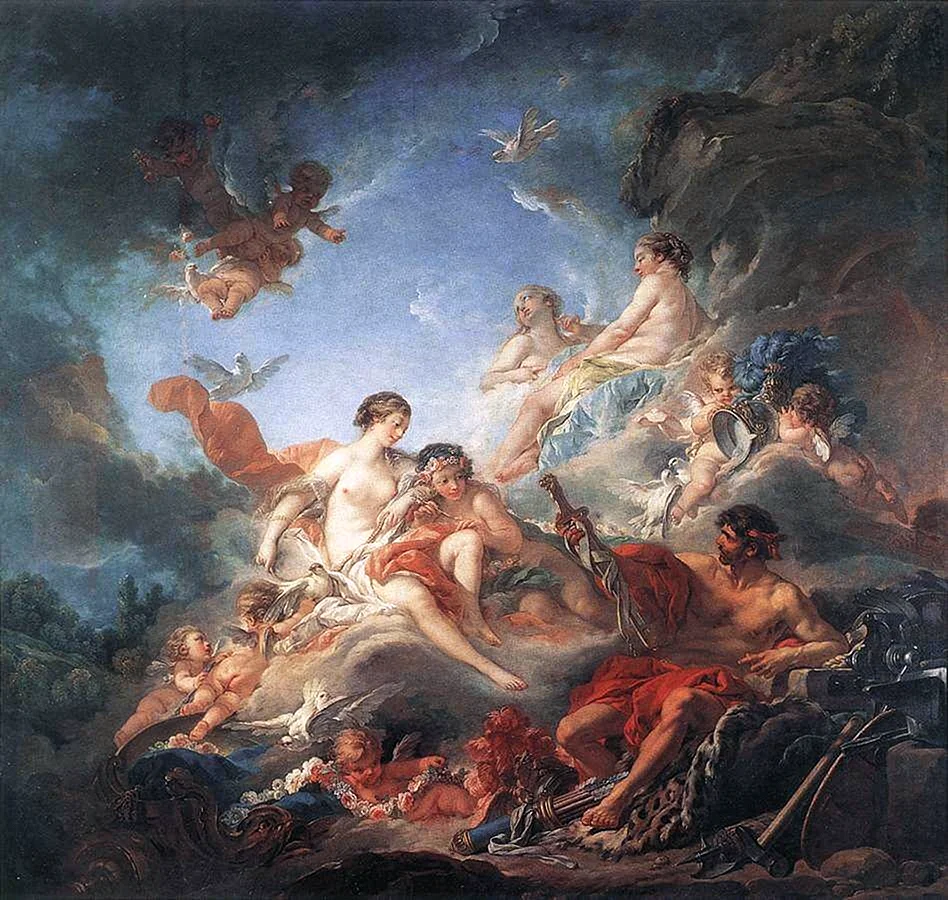 Франсуа Буше. «Вулкан вручает Венере доспехи Энея» (1757)