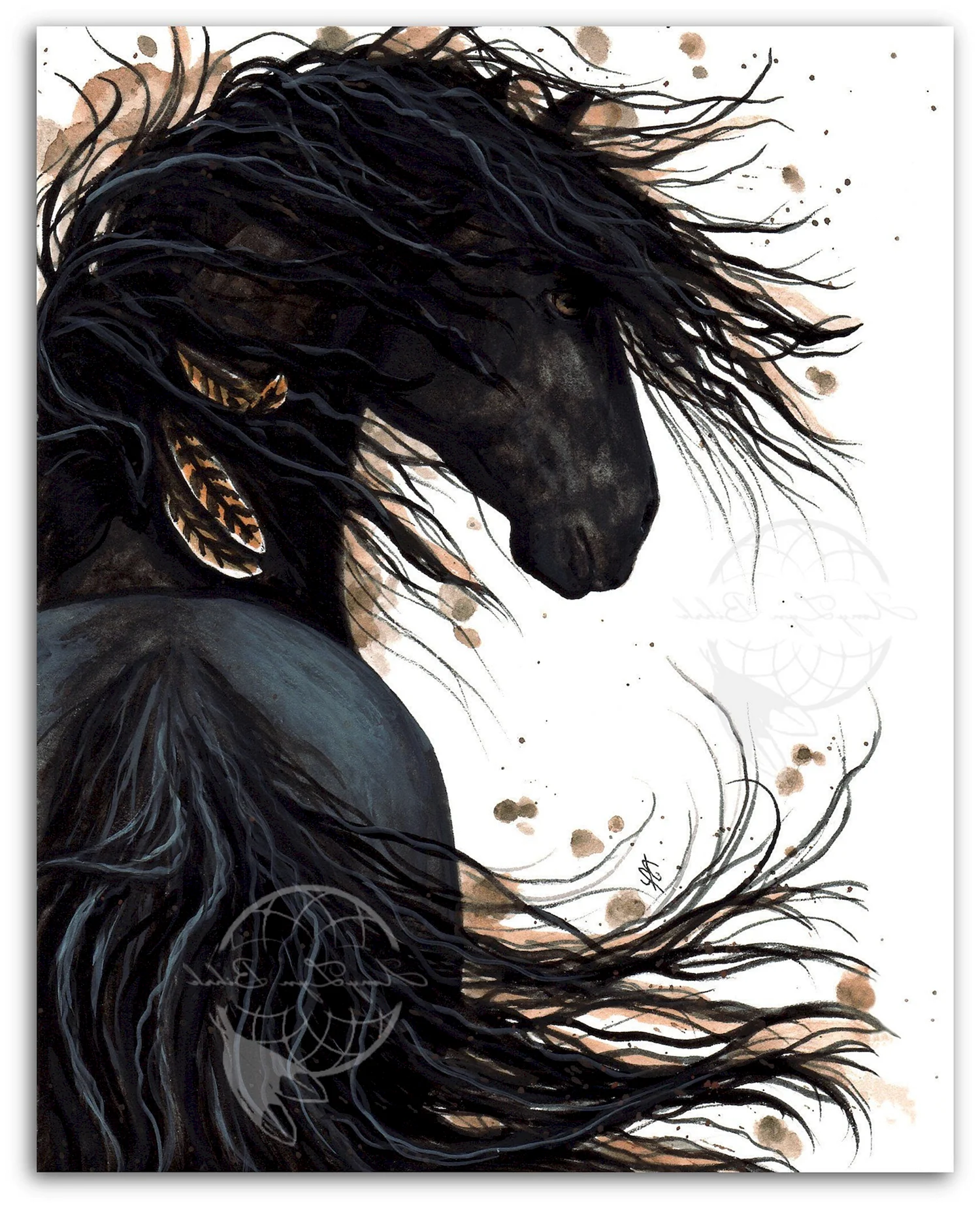 Фризская лошадь арт
