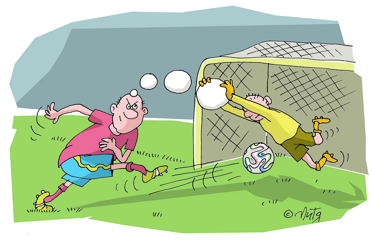 Футбольные карикатуры про вратаря
