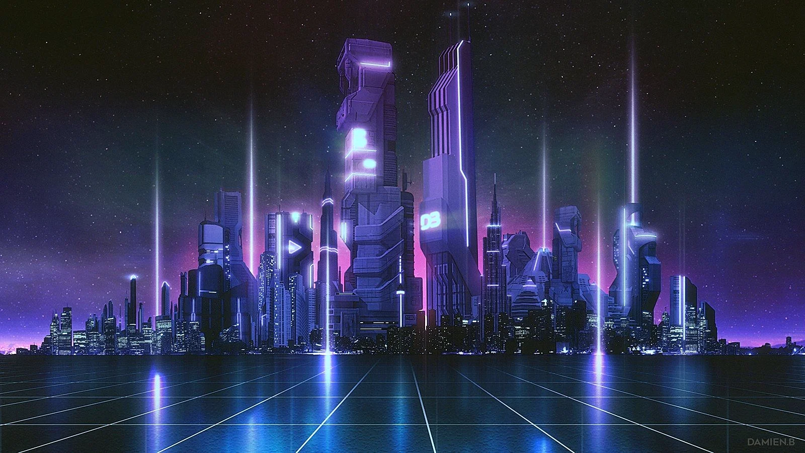 Future City Art Cyberpunk неон