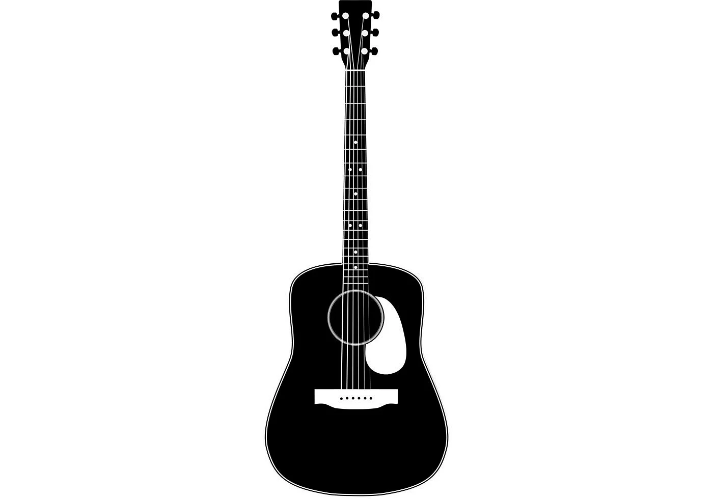 Гитара на белом фоне