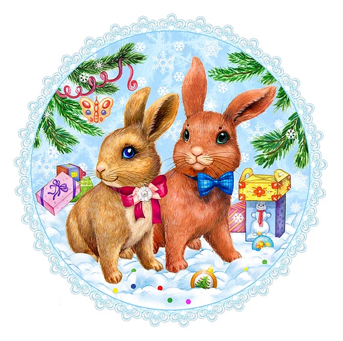 Год кролика картинки новогодние