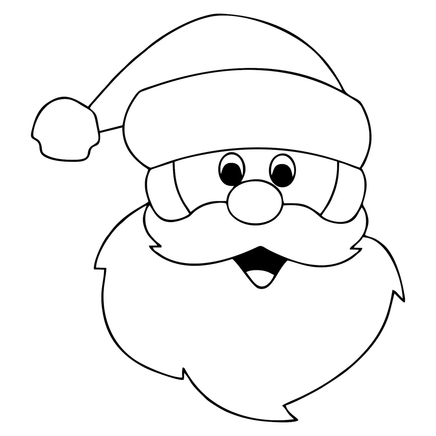 Голова Деда Мороза раскраска