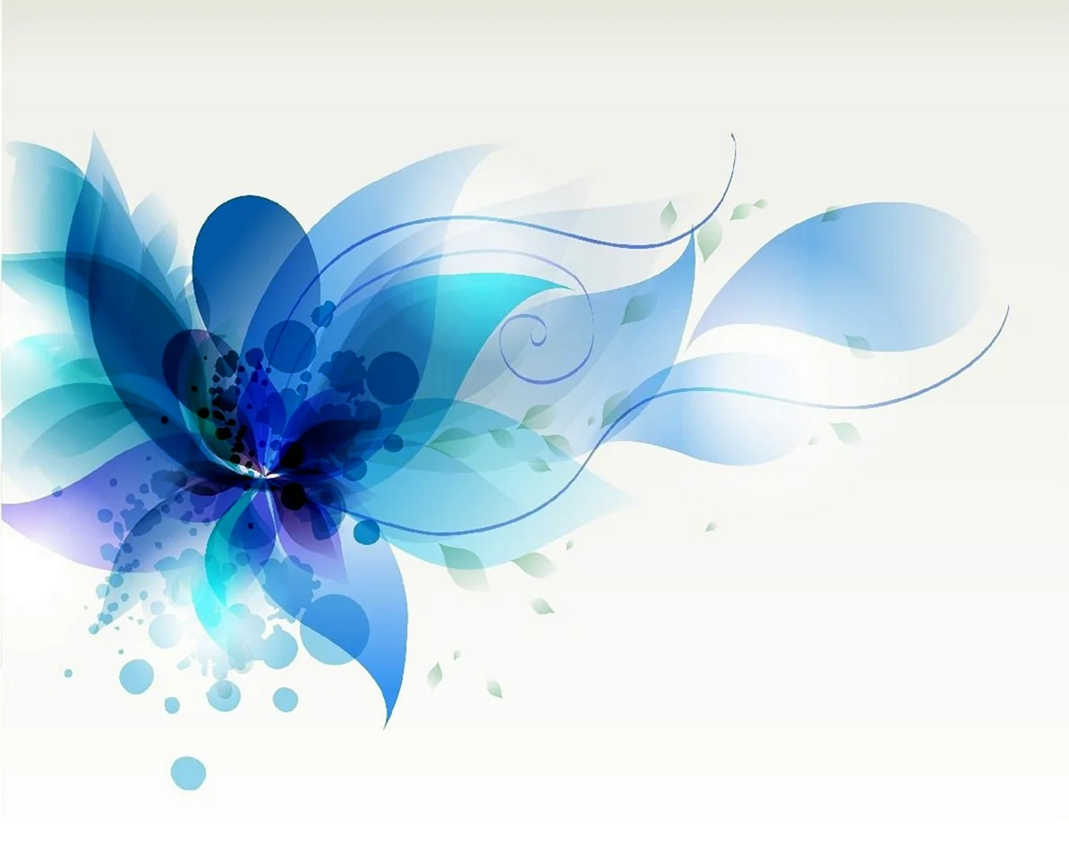 Голубые абстрактные цветы