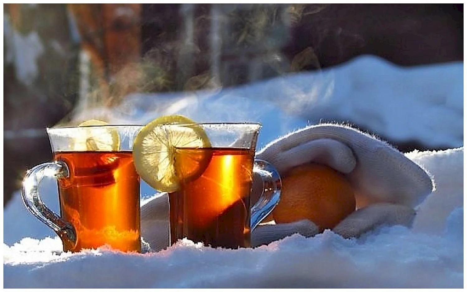 Горячий чай зимой