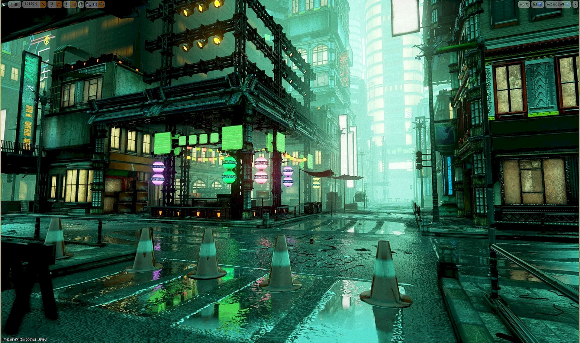 Город в стиле Cyberpunk