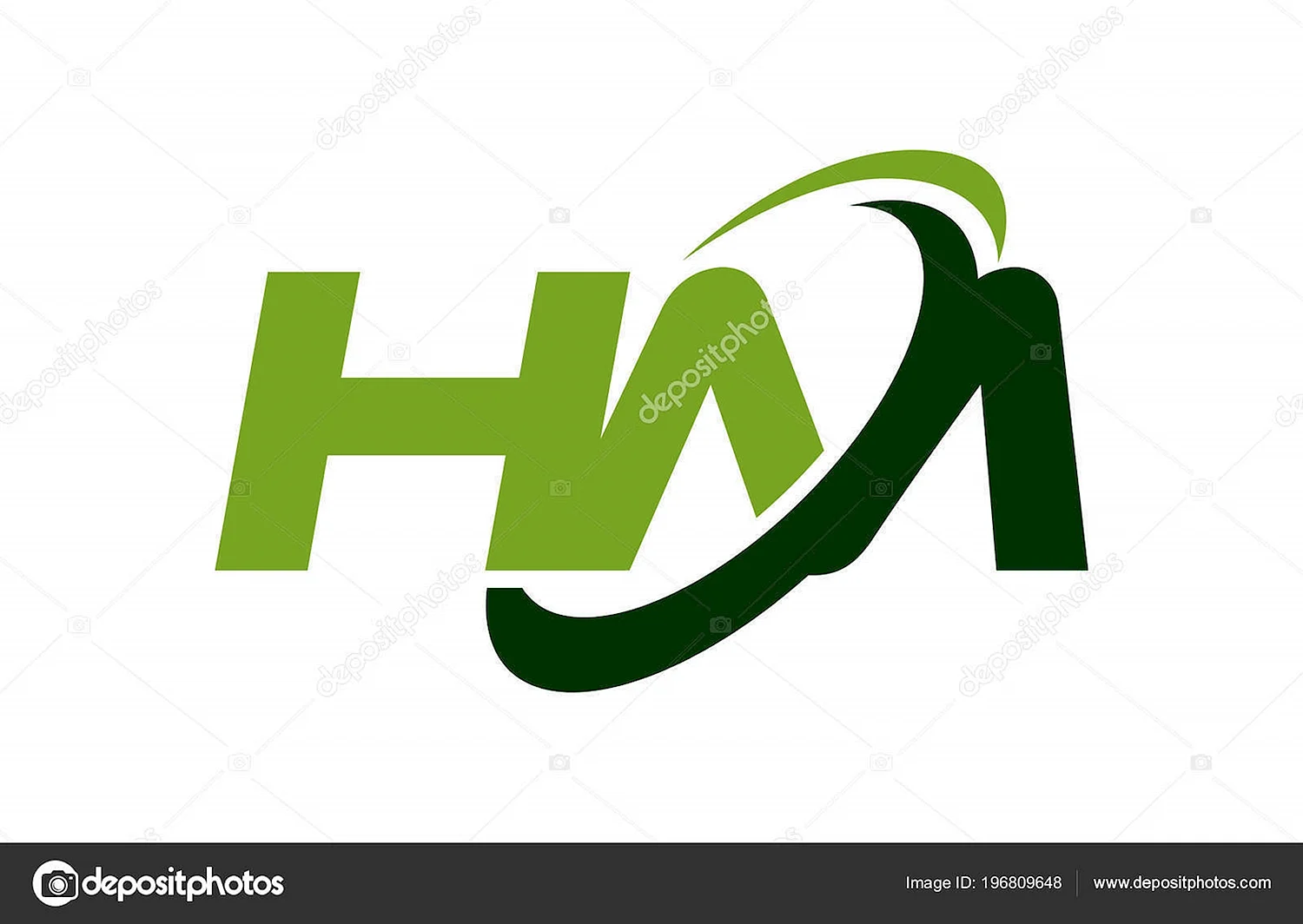H M лого Green