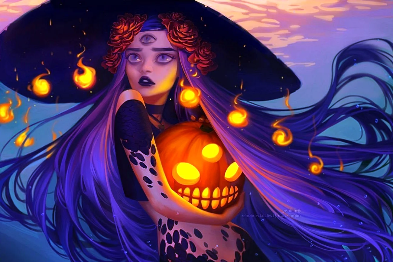 Helloween иллюстрация ведьма