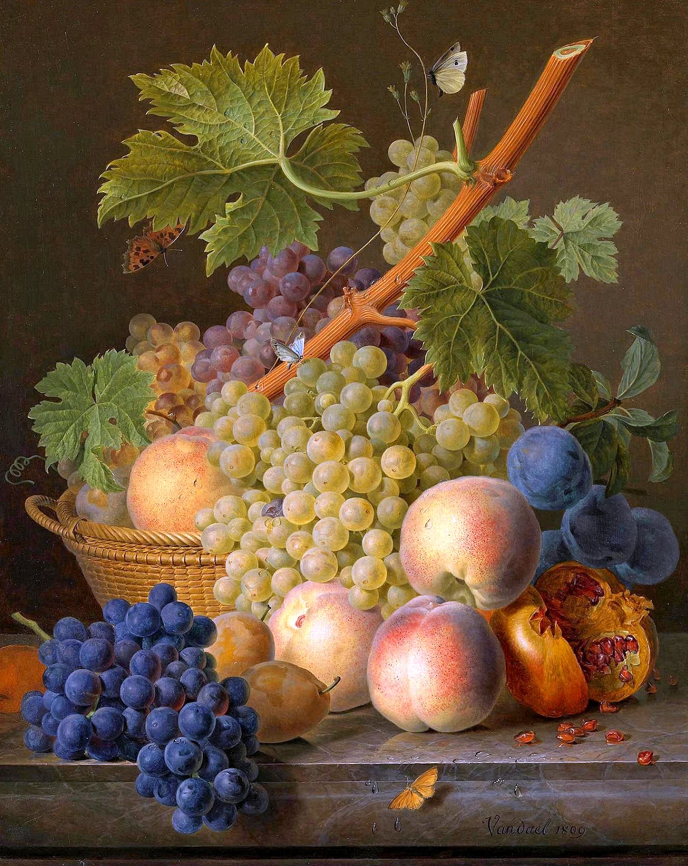 Ян Ван хейсум натюрморт с виноградом