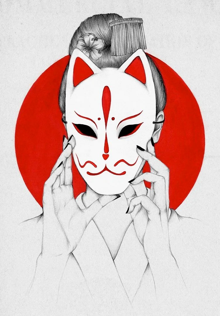 Японские маски Кицунэ Art