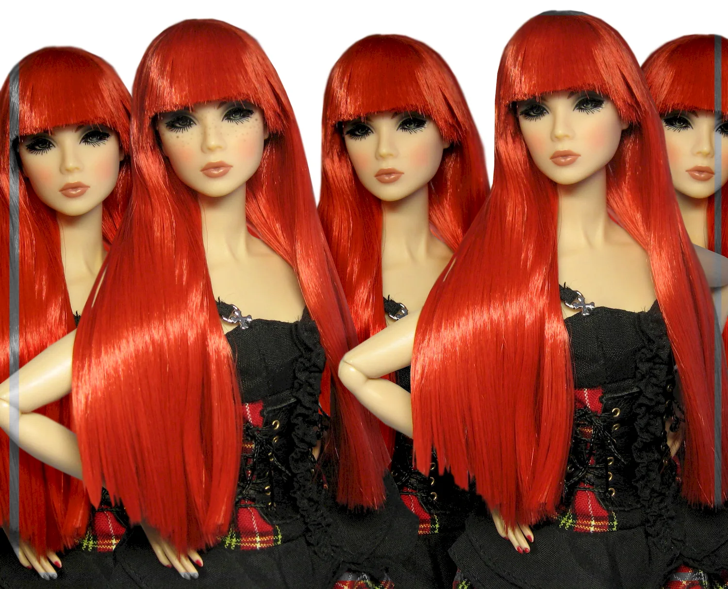 Ярко красные волосы парик
