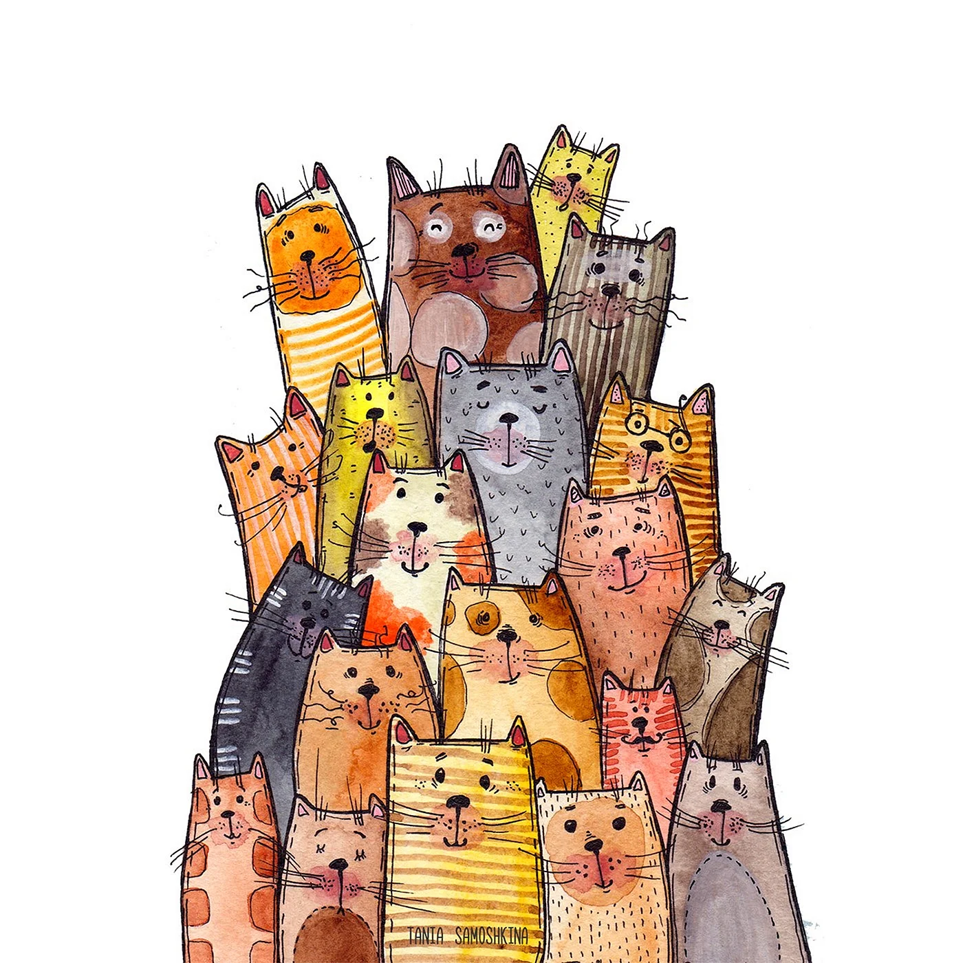 Иллюстрации Тани Самошкиной котики