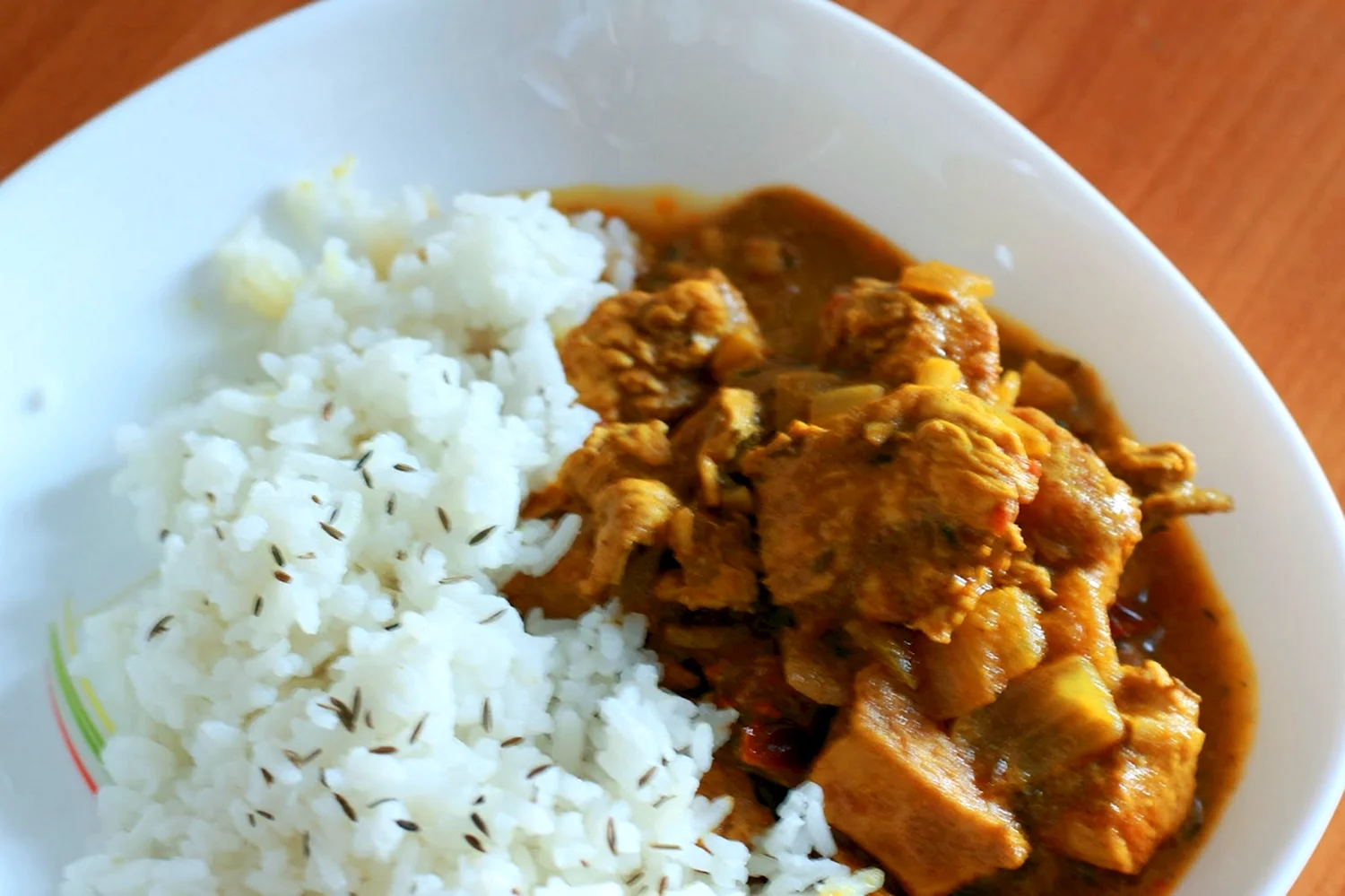 Индийская кухня курица карри с рисом
