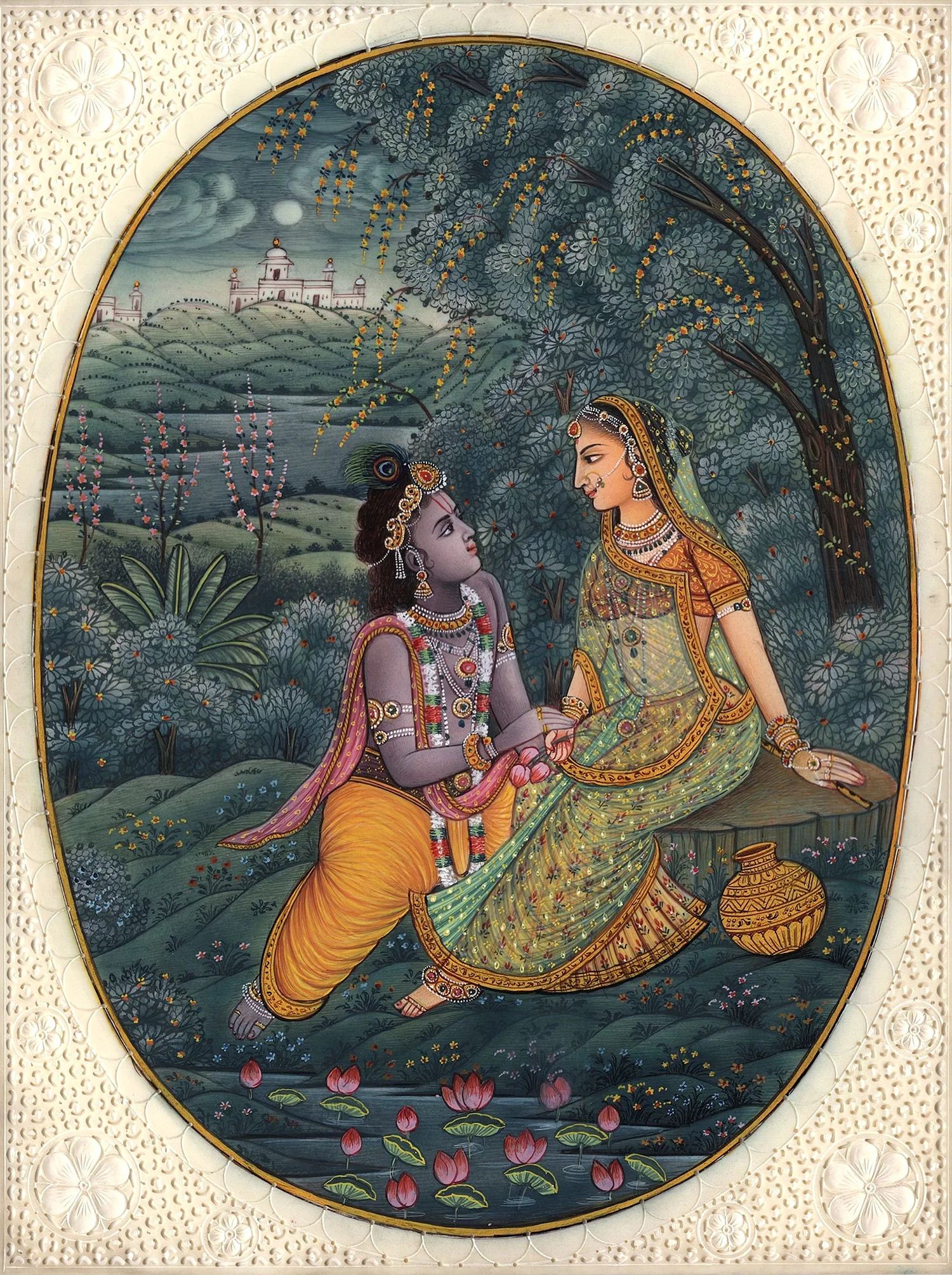 Индийская живопись Кришна и Радха