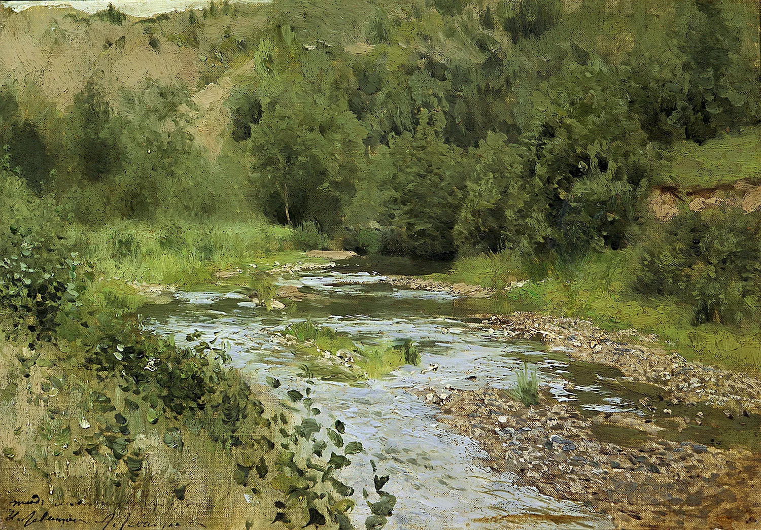 Исаак Левитан речка 1888