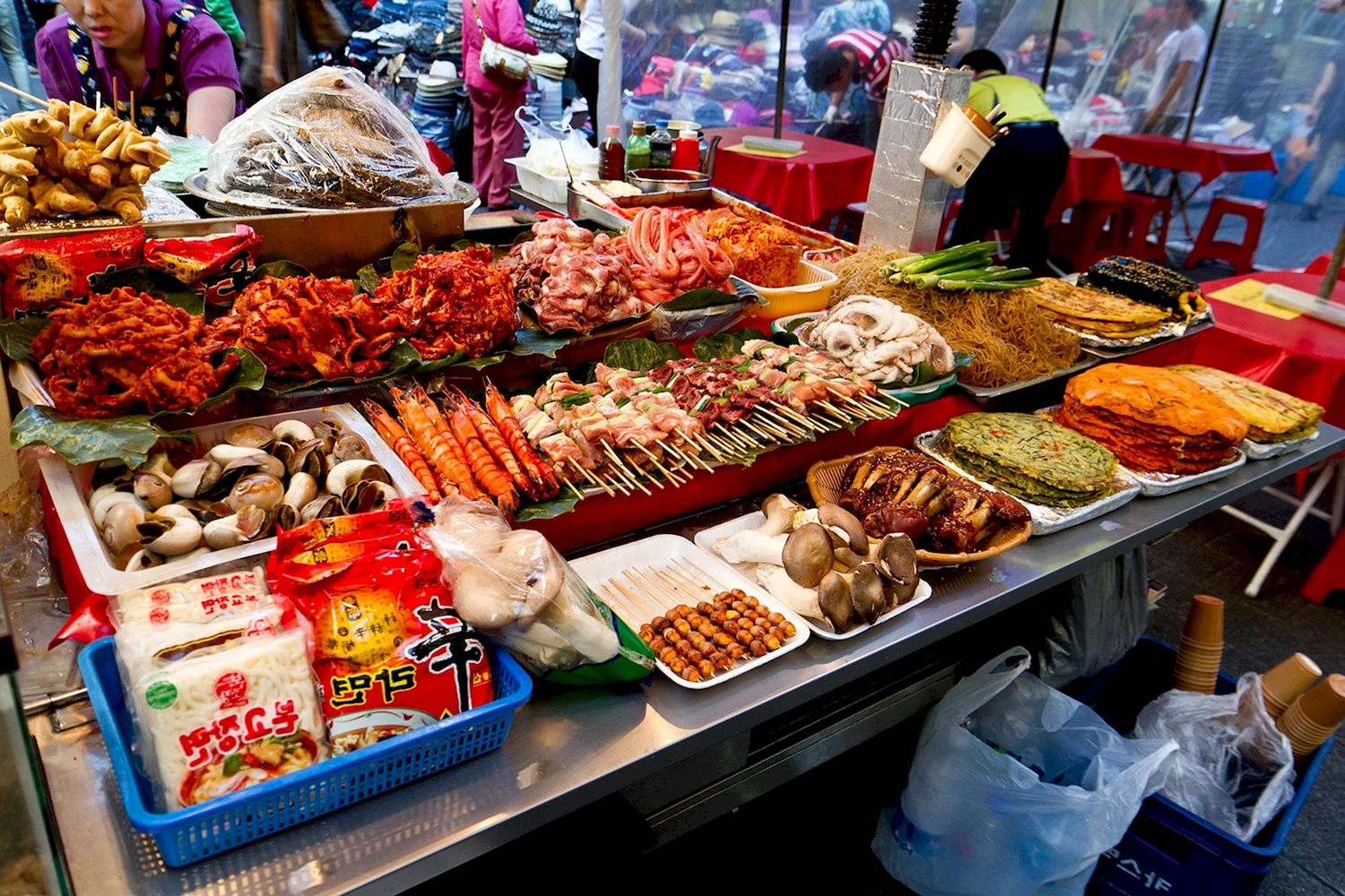 Южная Корея уличная еда Сеул