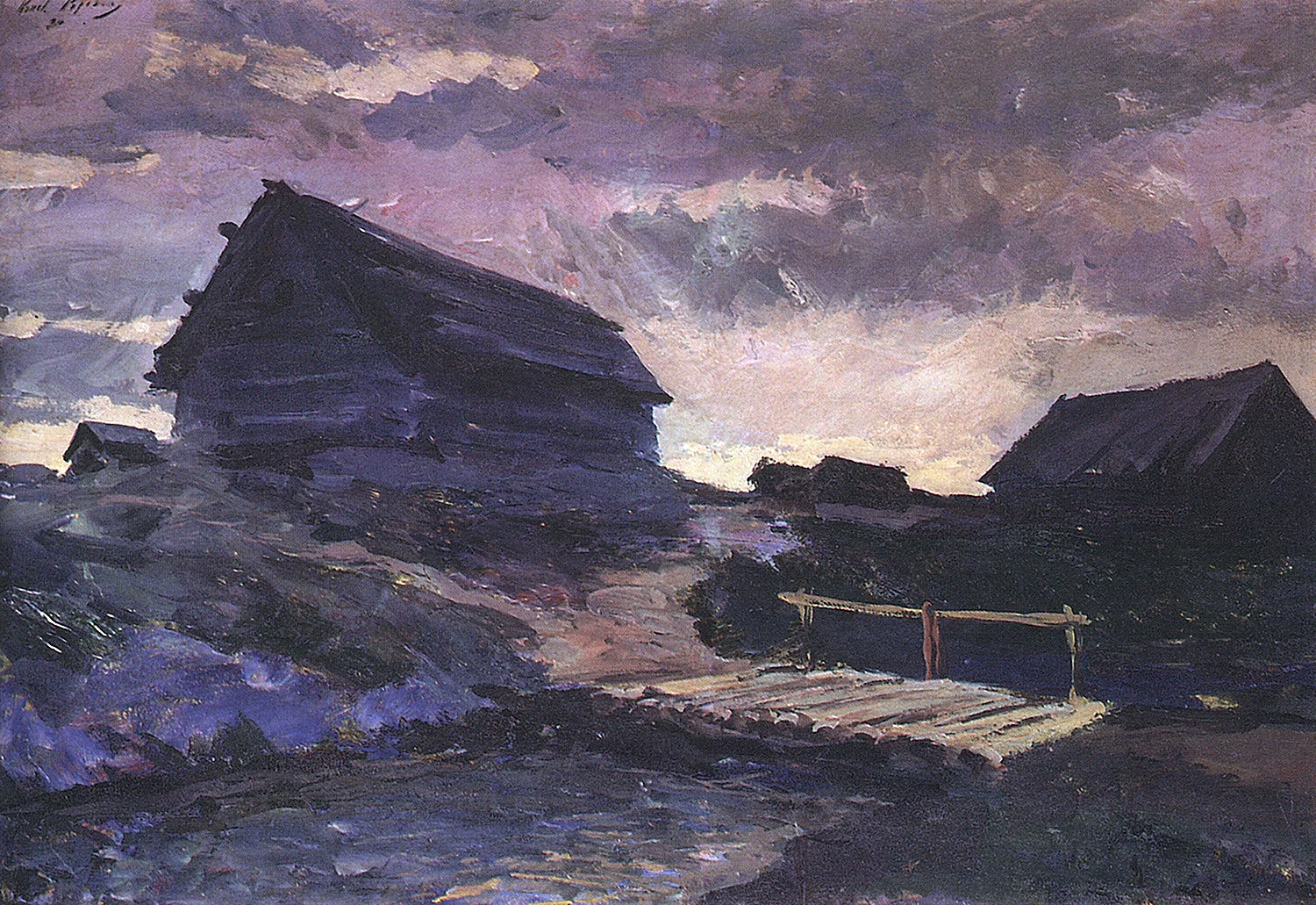 К.А. Коровин «пейзаж с избами» (1894)