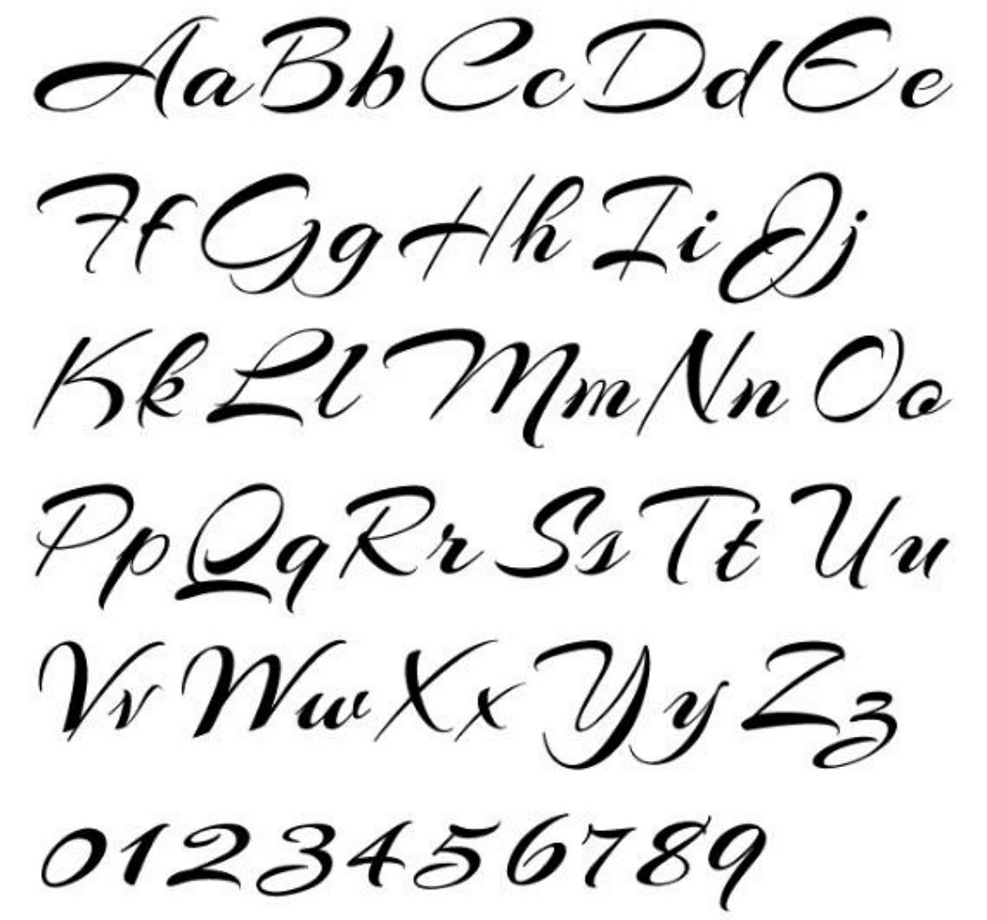 Каллиграфический почерк английский алфавит