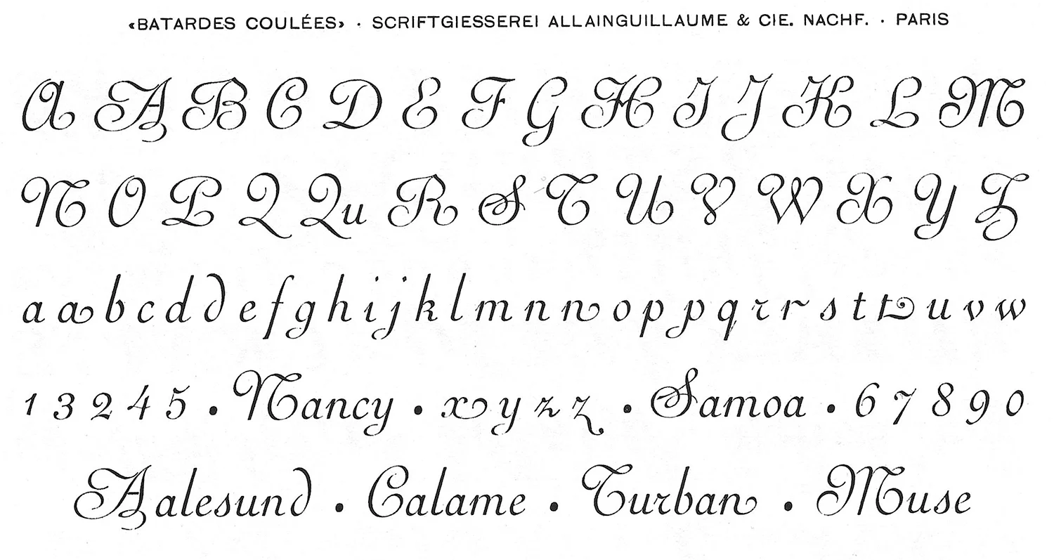 Каллиграфический шрифт латиница
