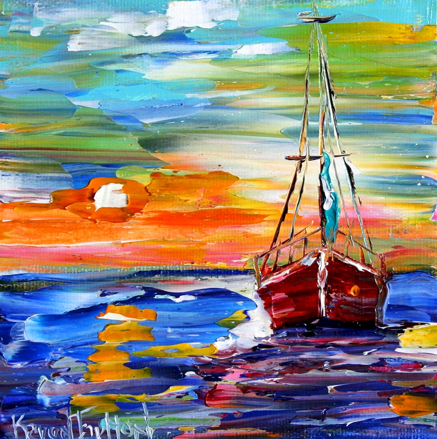 Карен Тарлтон картины Sunrise Sailing