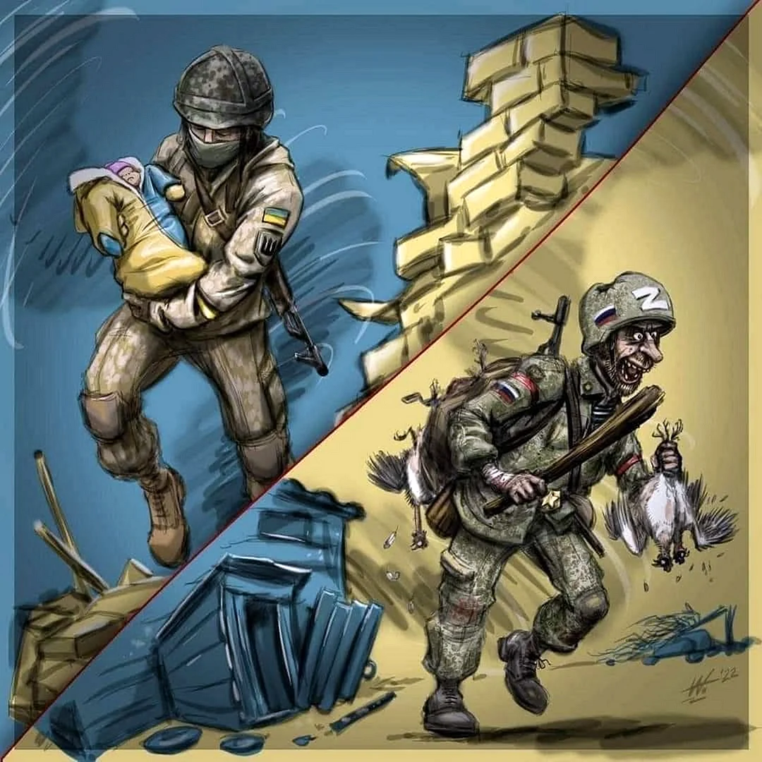 Карикатура на войну в Украине