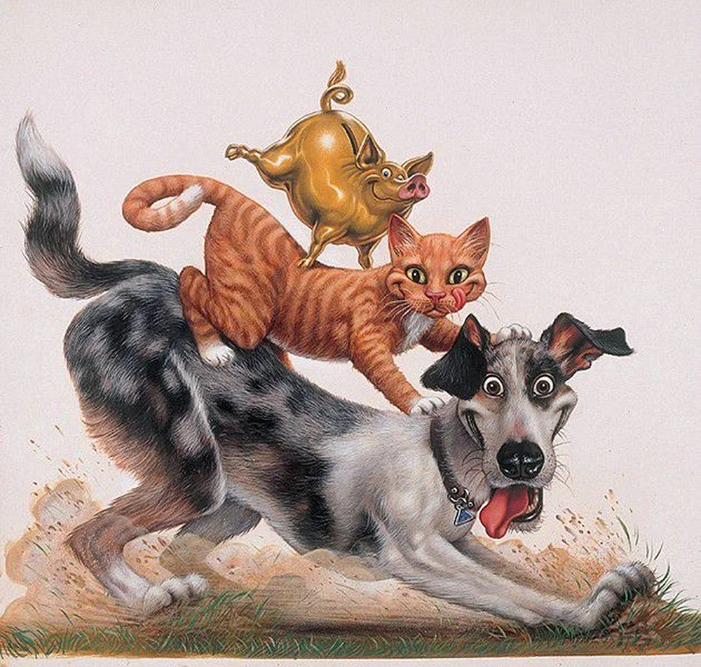 Карикатуры кошек и собак