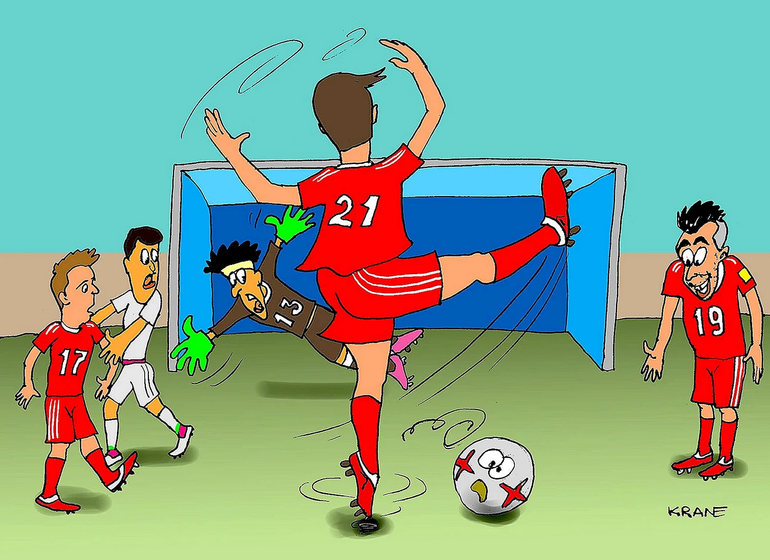 Карикатуры на футбольную тему