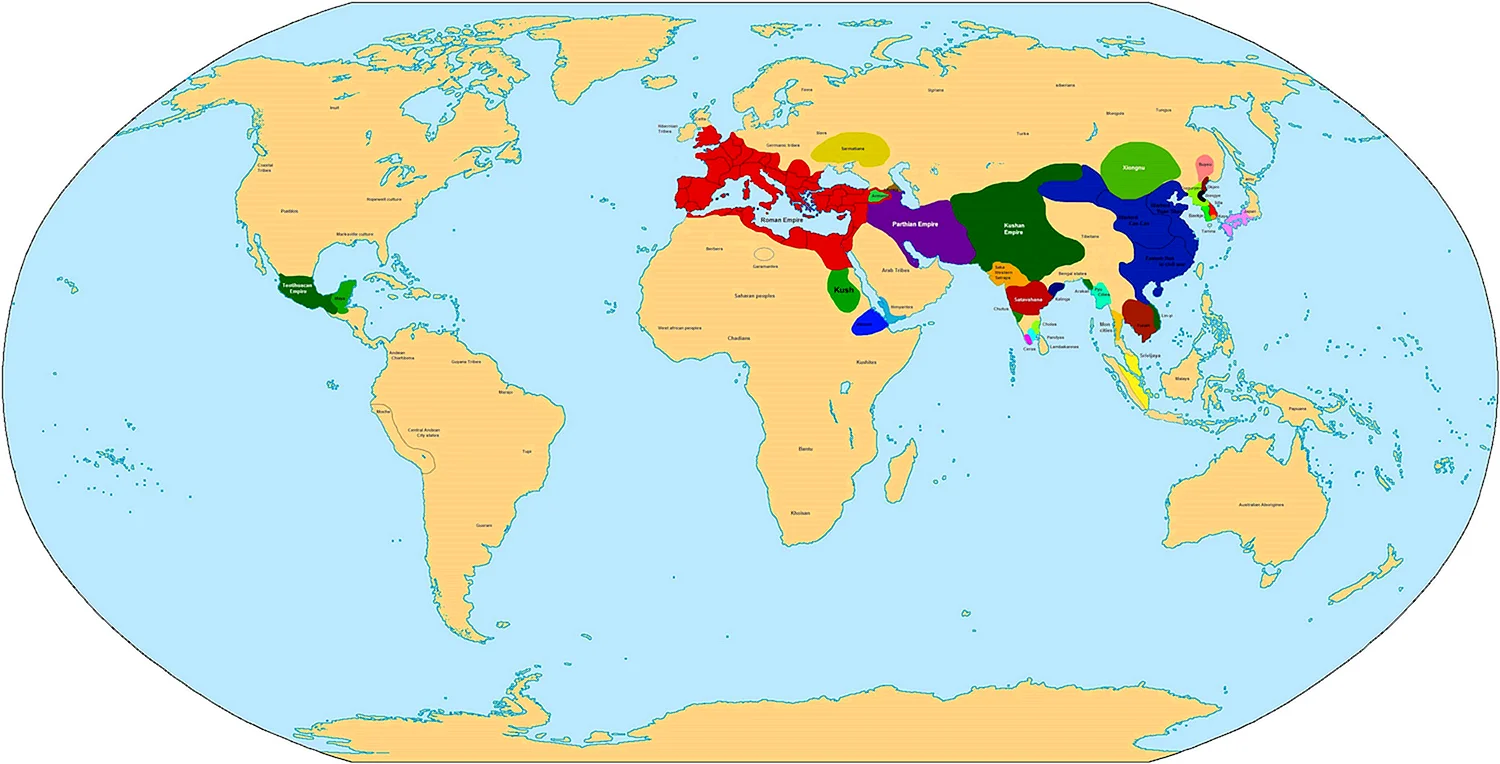 Карта мира 1 век нашей эры