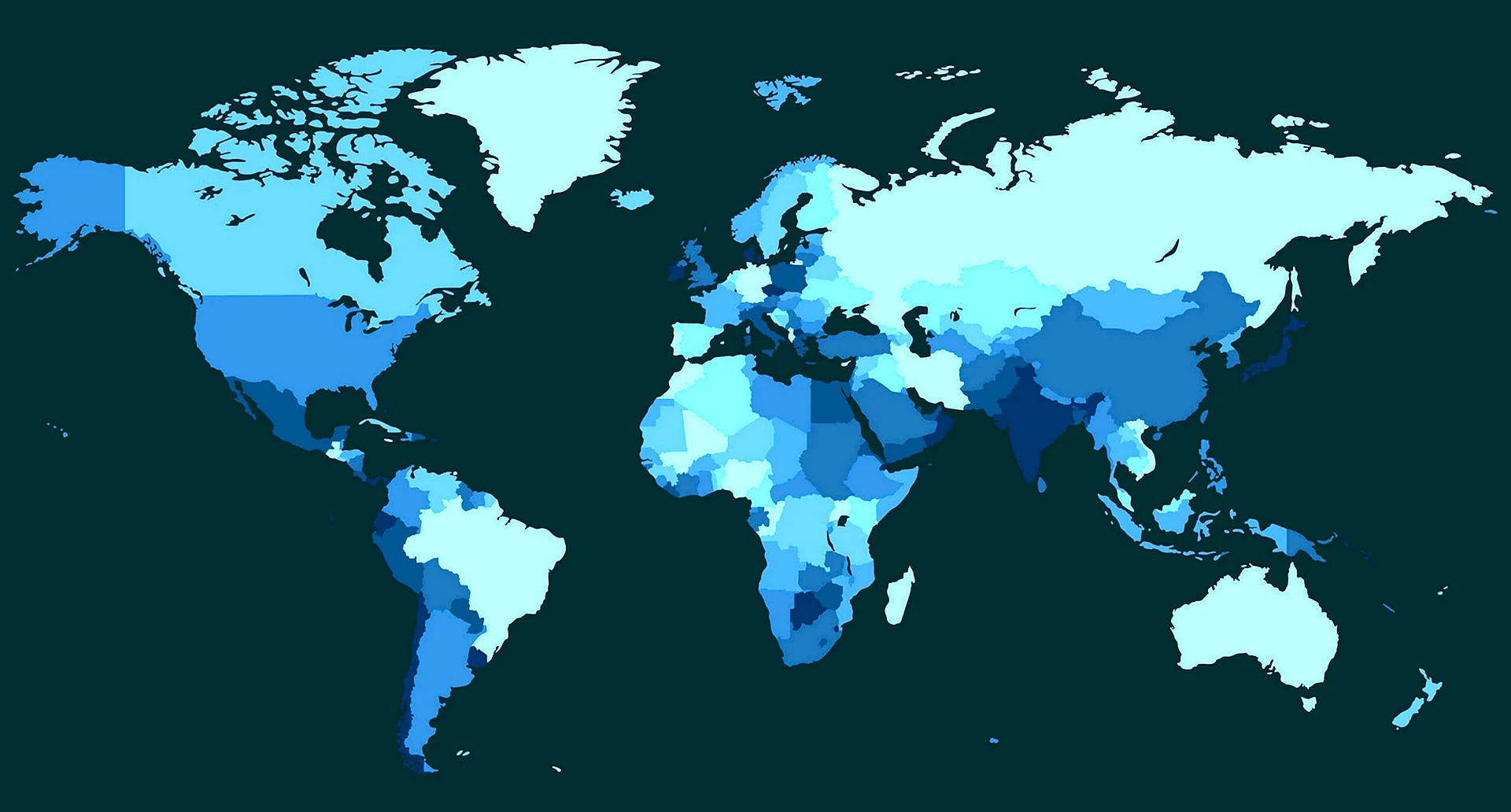 Карта мира на синем фоне
