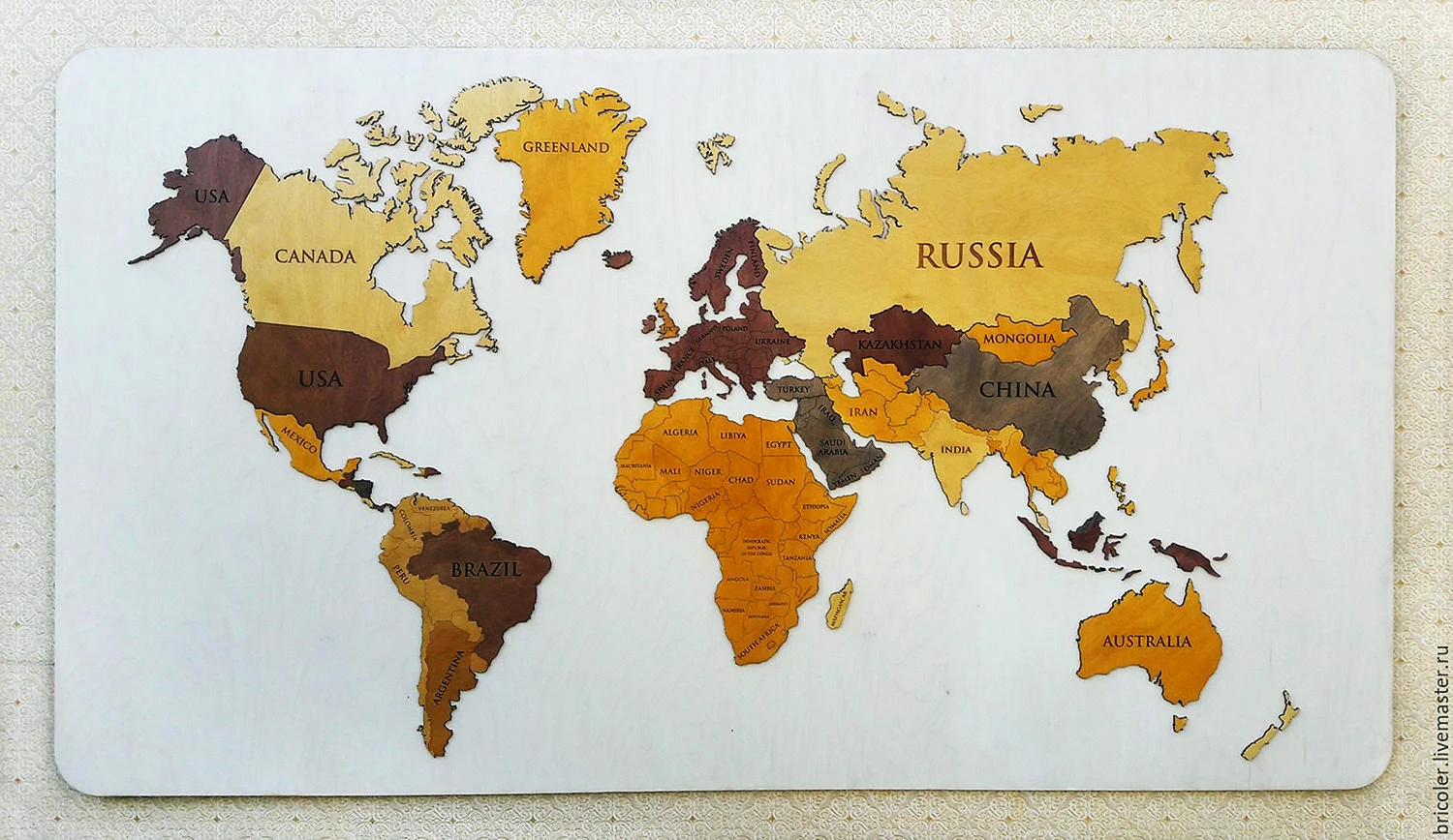 Карта мира нарисованная