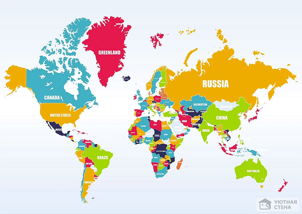 Карта мира цветная