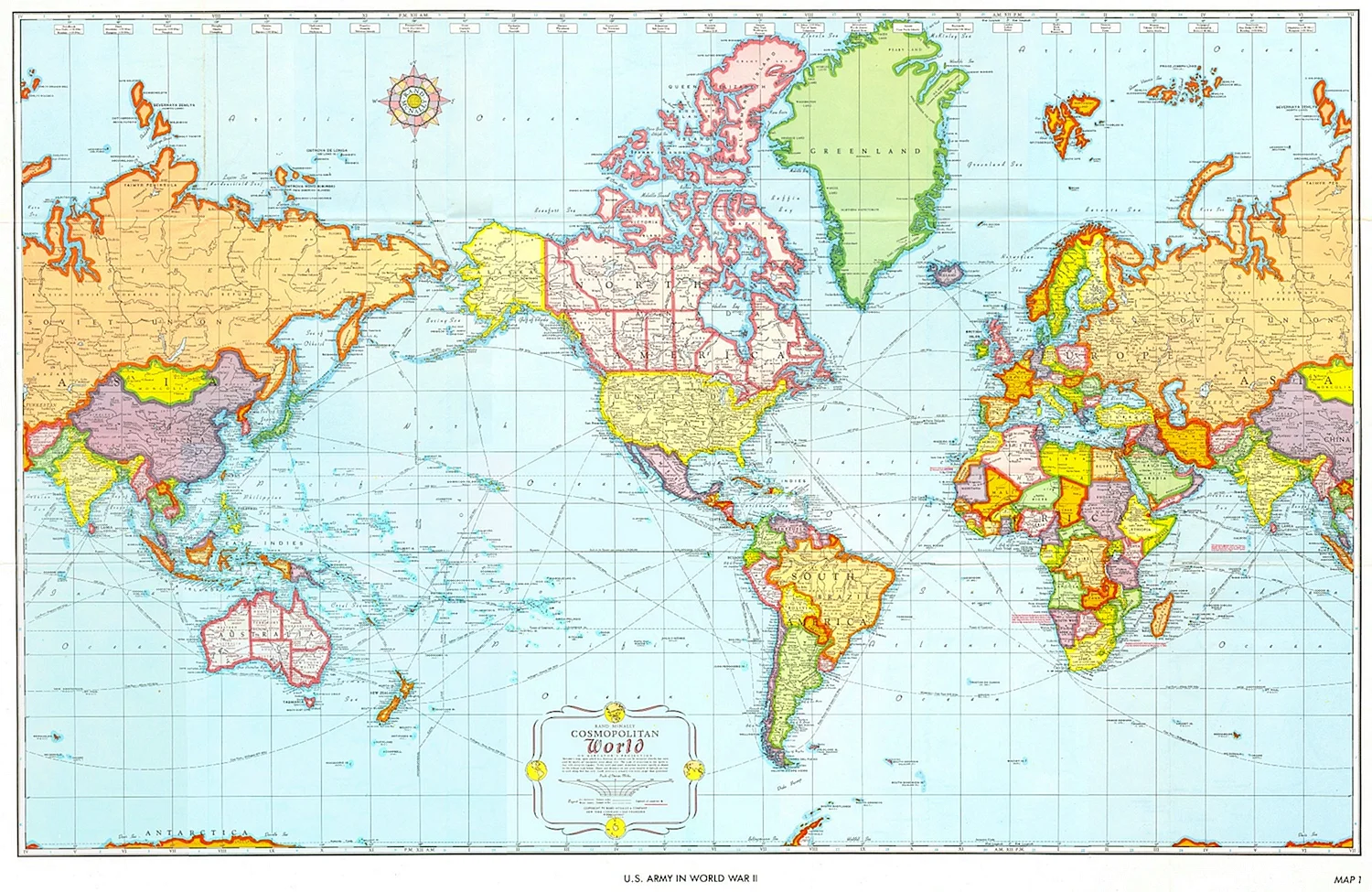 Карта мира у американцев