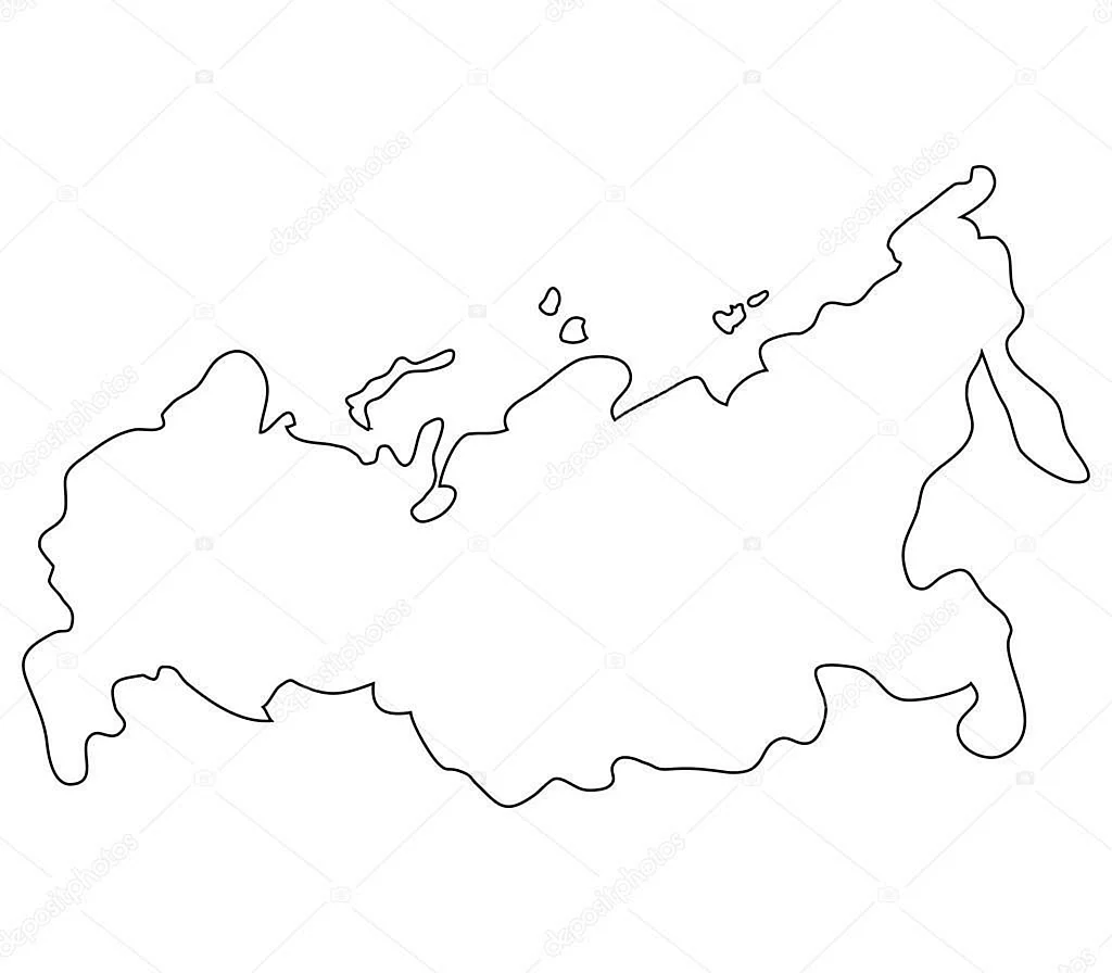 Карта России контур