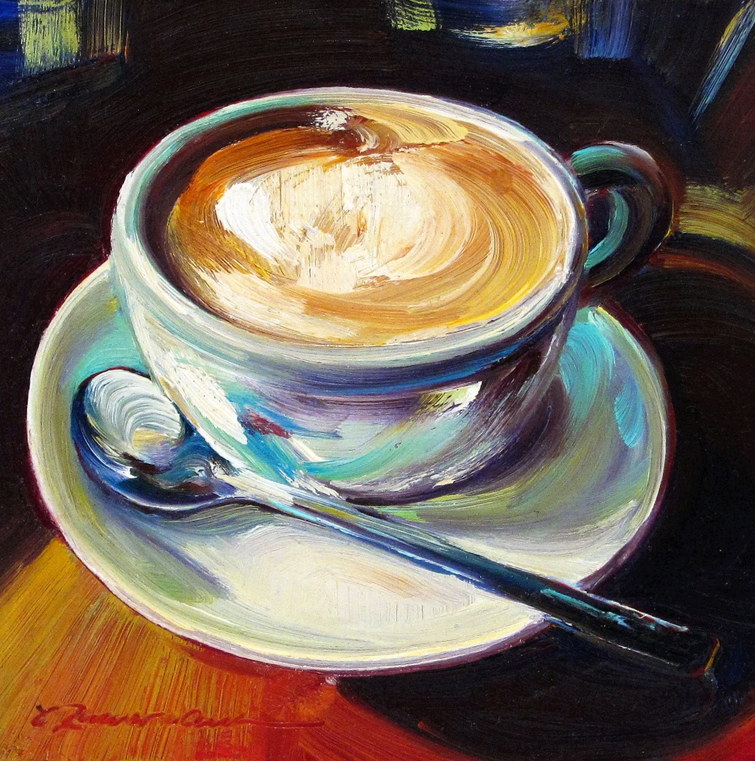 Картина акрилом кофе