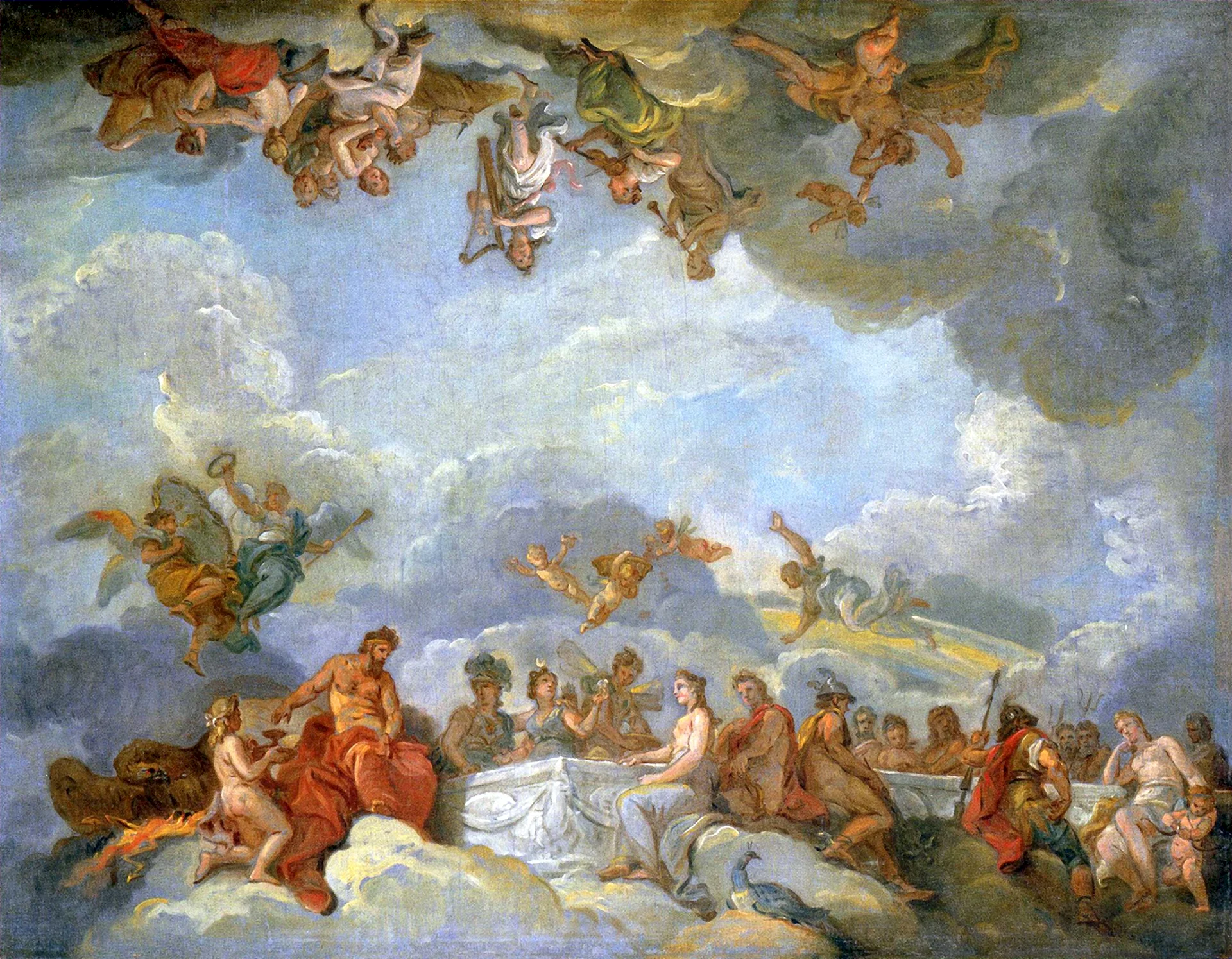 Картина боги Олимпа Антонио Веррио