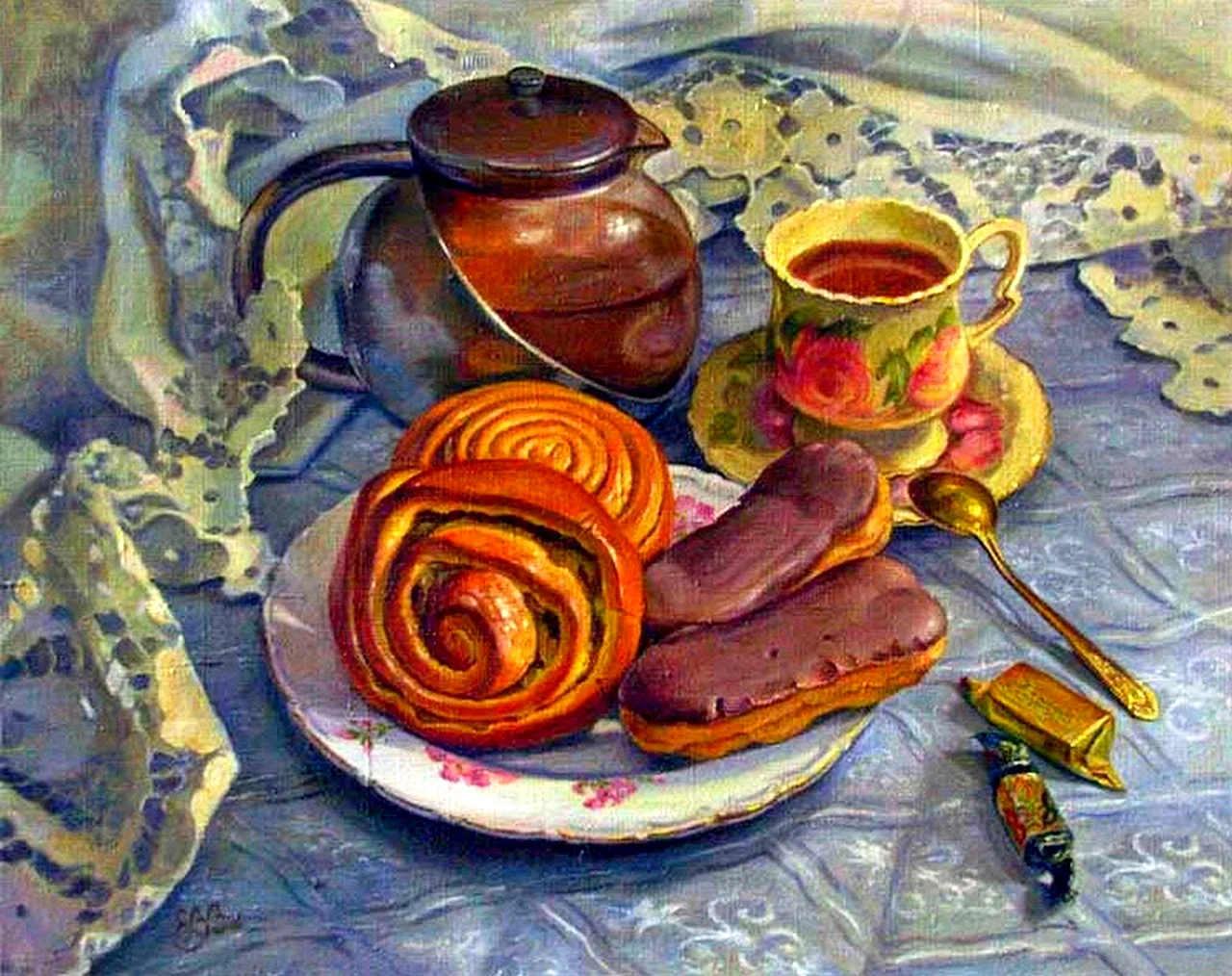 Картина чайный натюрморт Шумакова Елена