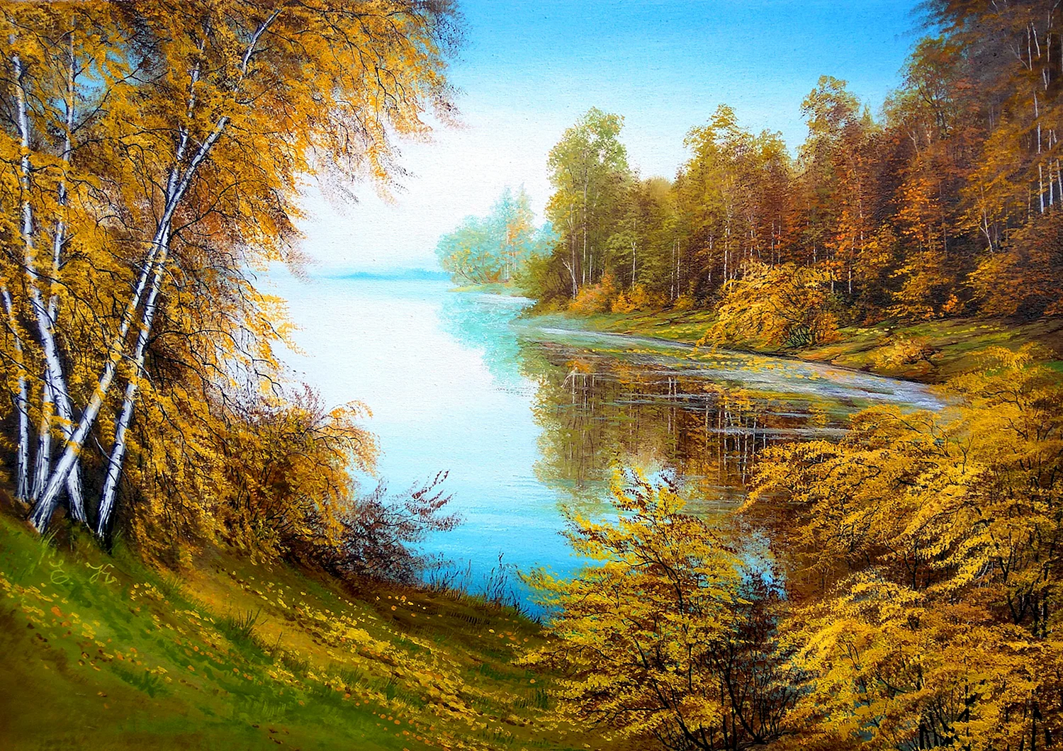 Картина Елены Покушевой осенний пейзаж