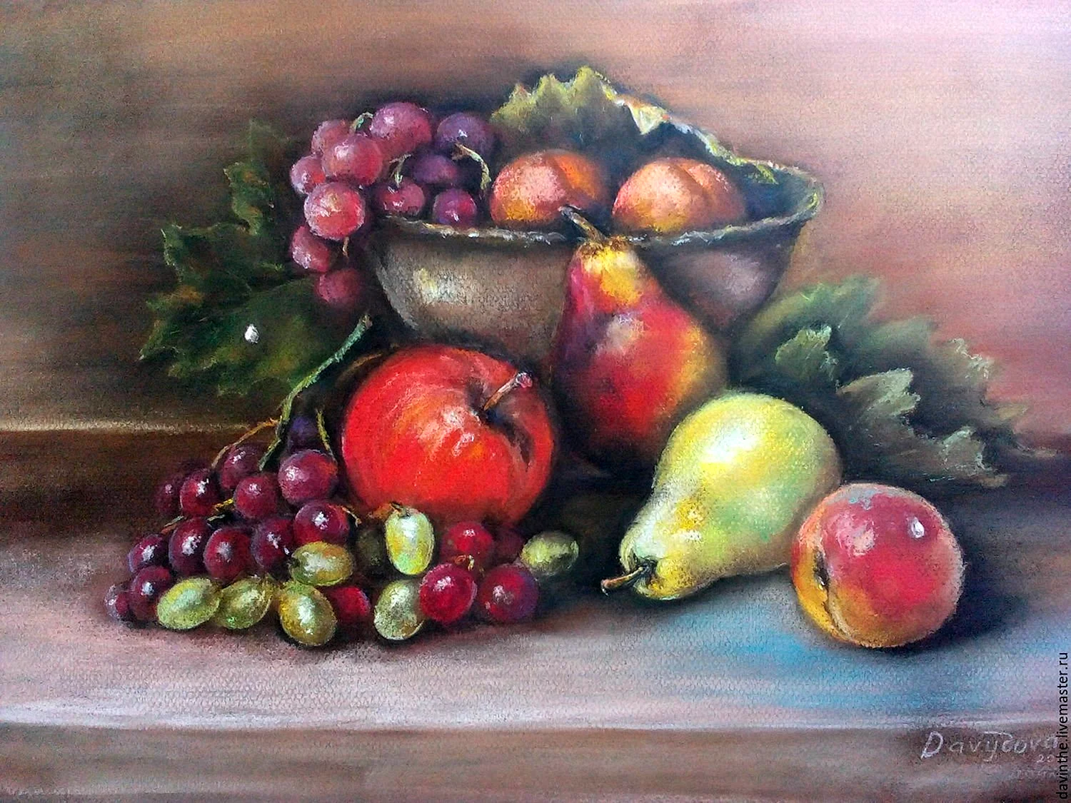 Картина маслом натюрморт с фруктами Дэвида Брауна