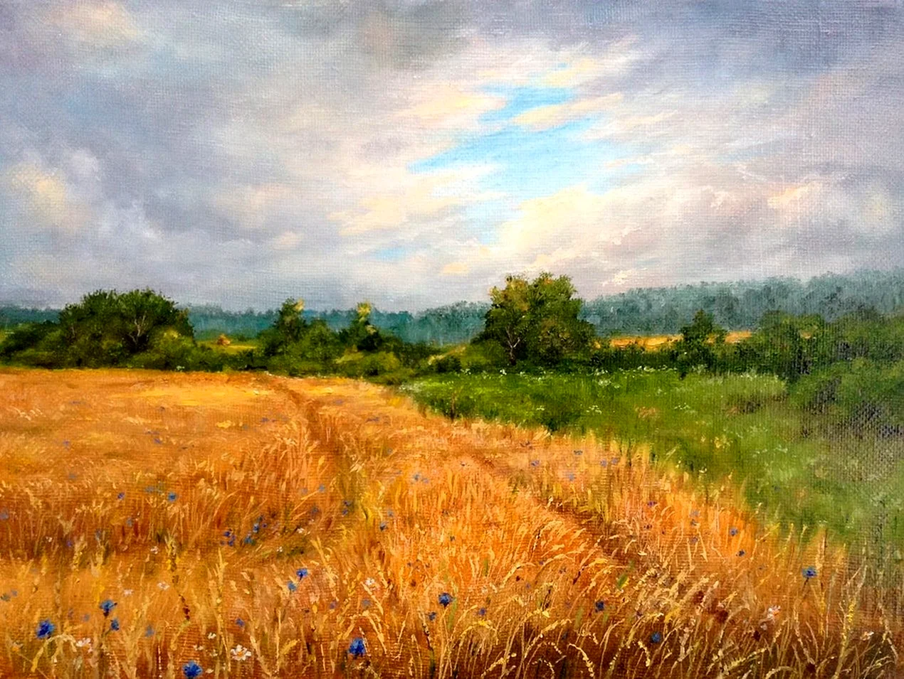 Картина пшеничное поле Шишкин