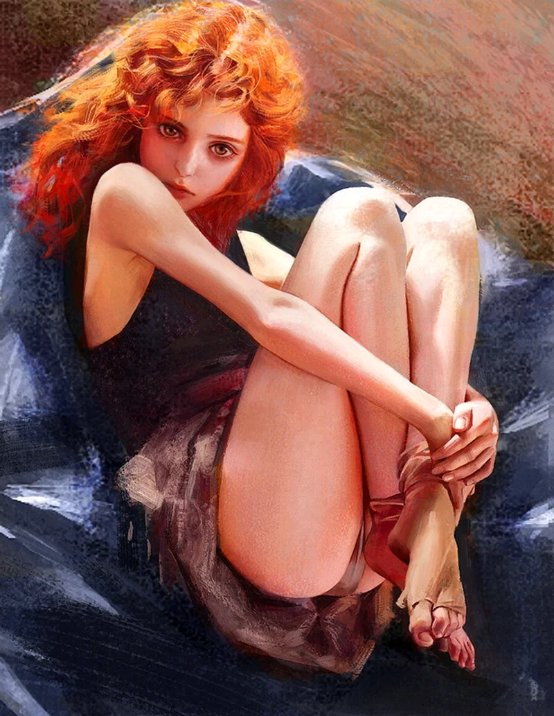 Картина рыжеволосая девушка