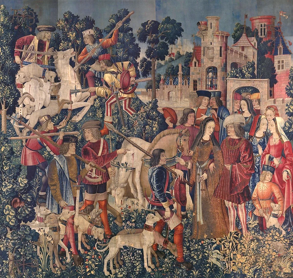 Картина средневековья охота на единорога