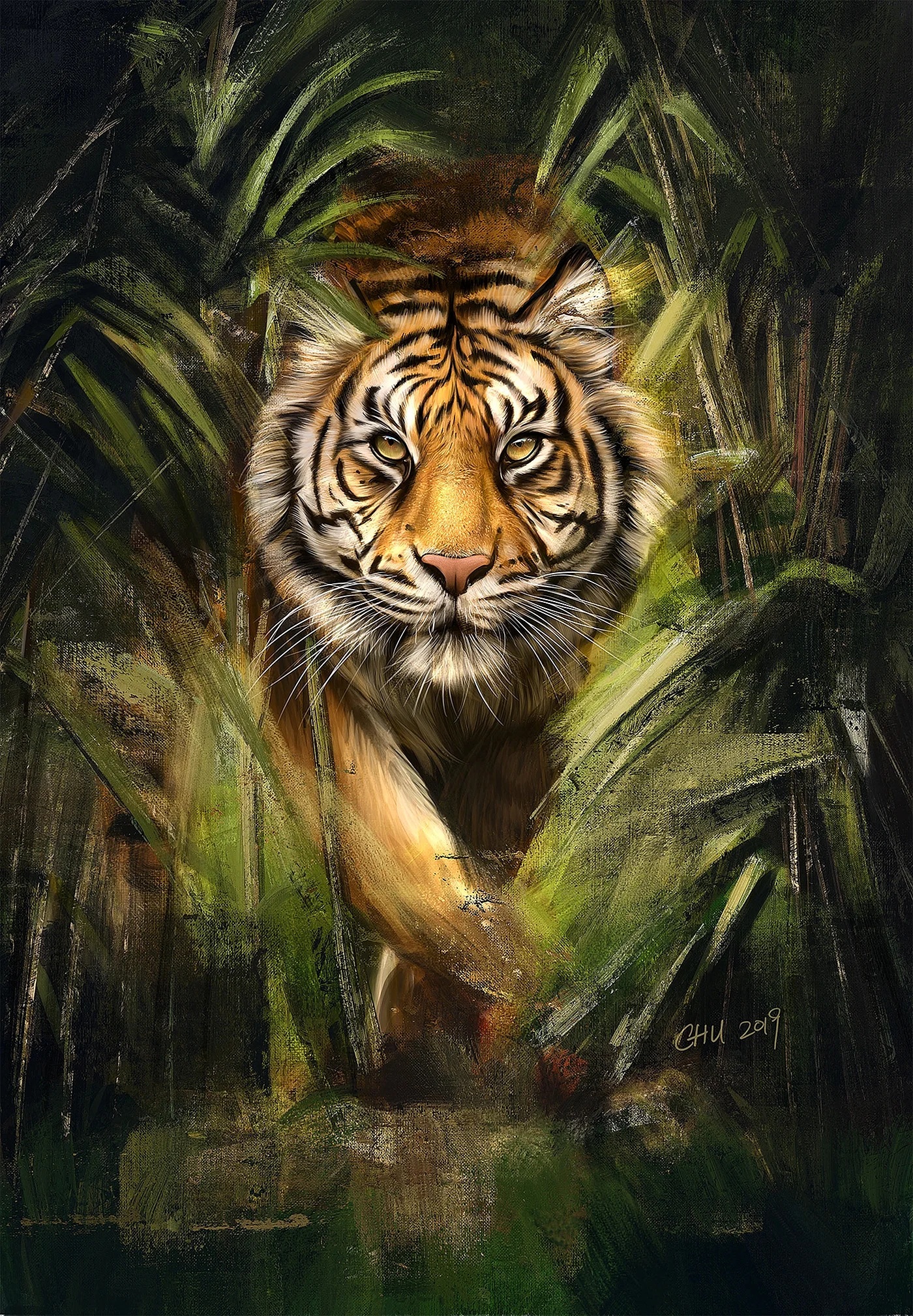 Картина тигр коричневые