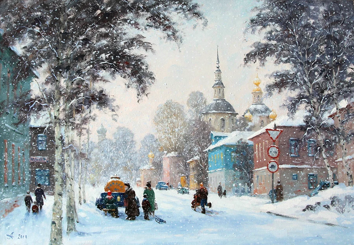Картина Великий Устюг.снегопад Александровский